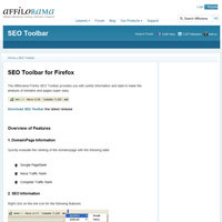 Affilorama SEO Toolbar screenshot