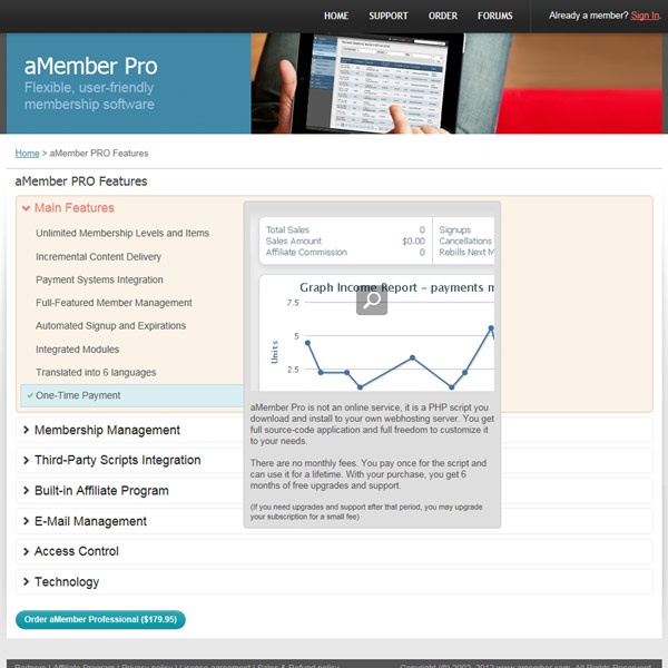 aMember Features aMember Features