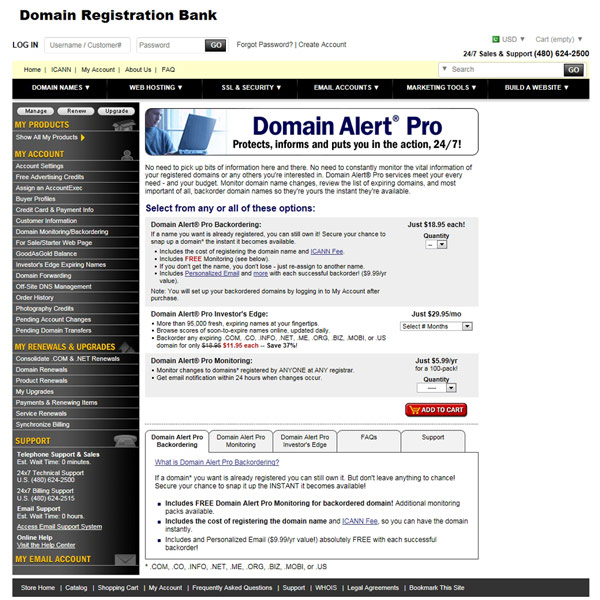 Domain Registration Bank Backorder Domains