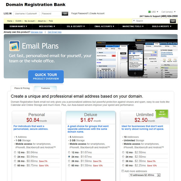 Domain Registration Bank Email Accounts
