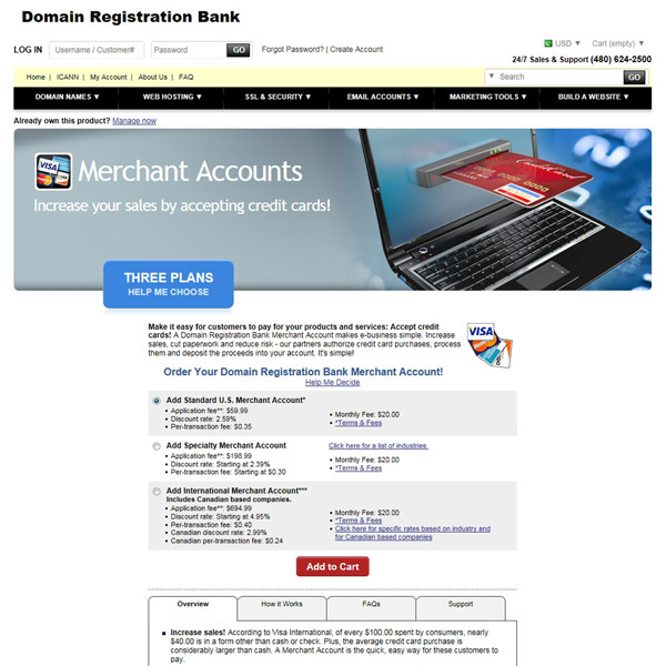 Domain Registration Bank Merchant Account