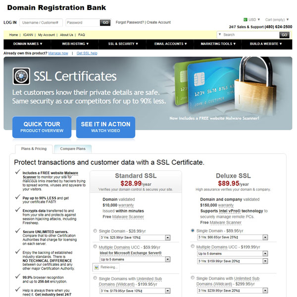 Domain Registration Bank SSL Certificates