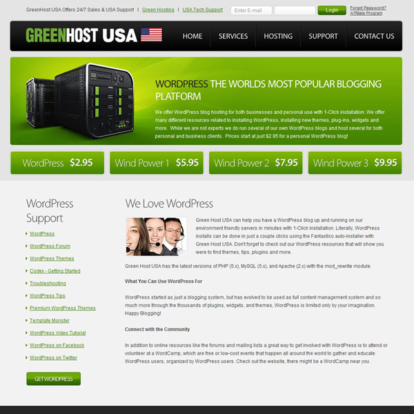 GreenHost USA WordPress Hosting