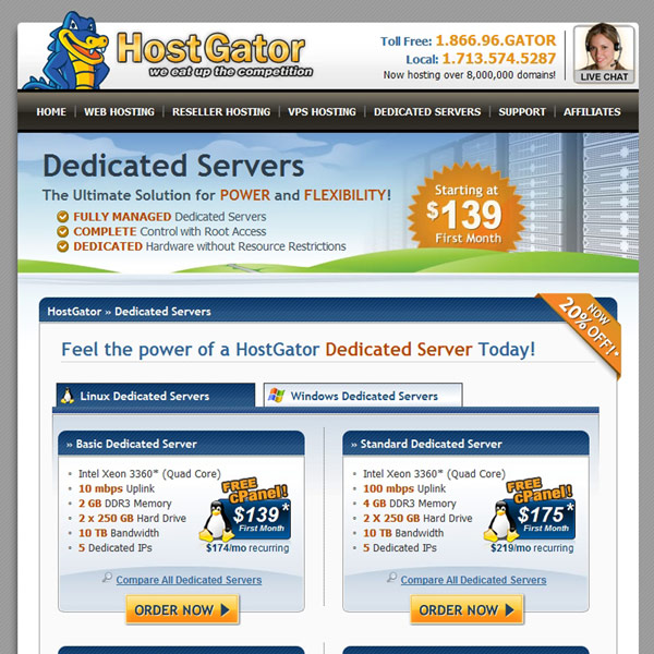 HostGator Dedicated Hosting