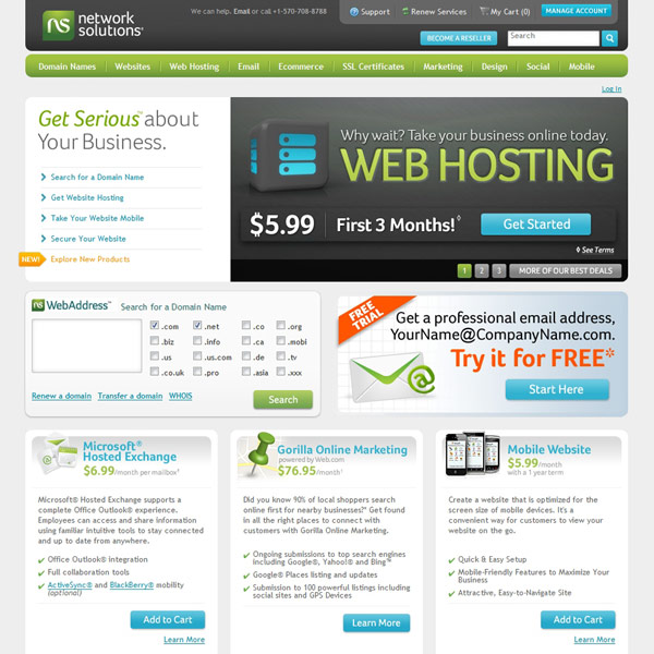 Network Solutions Homepage