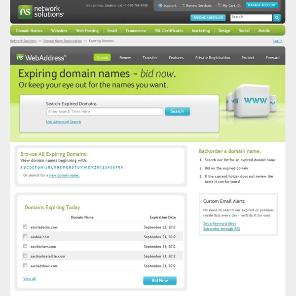 Network Solutions Expiring Domains