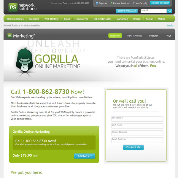Network Solutions Gorilla Online Marketing