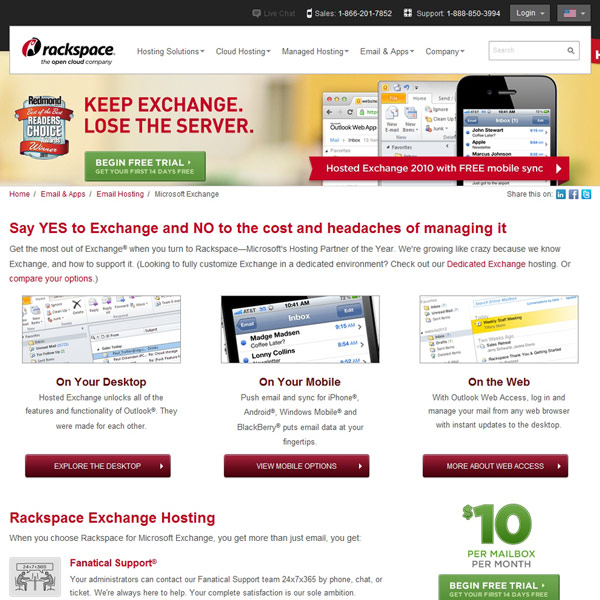 Rackspace Exchange Hosting