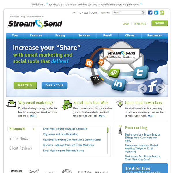 StreamSend Homepage StreamSend Homepage