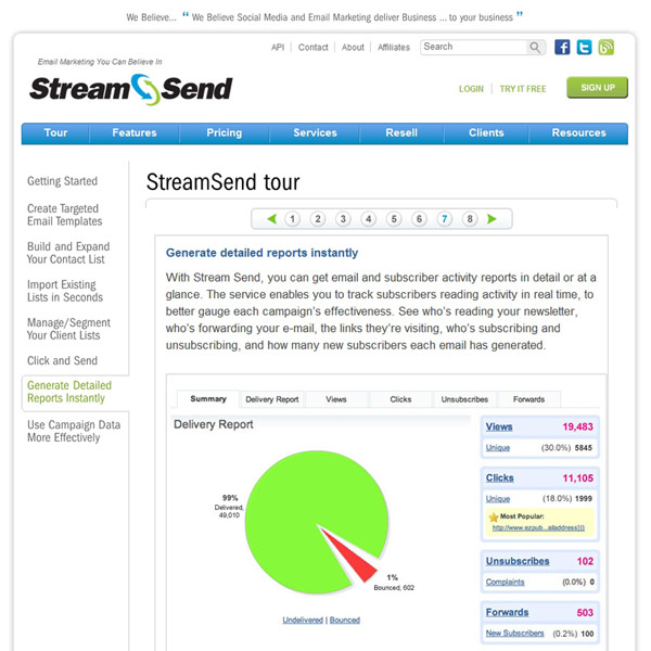 StreamSend Reports StreamSend Reports