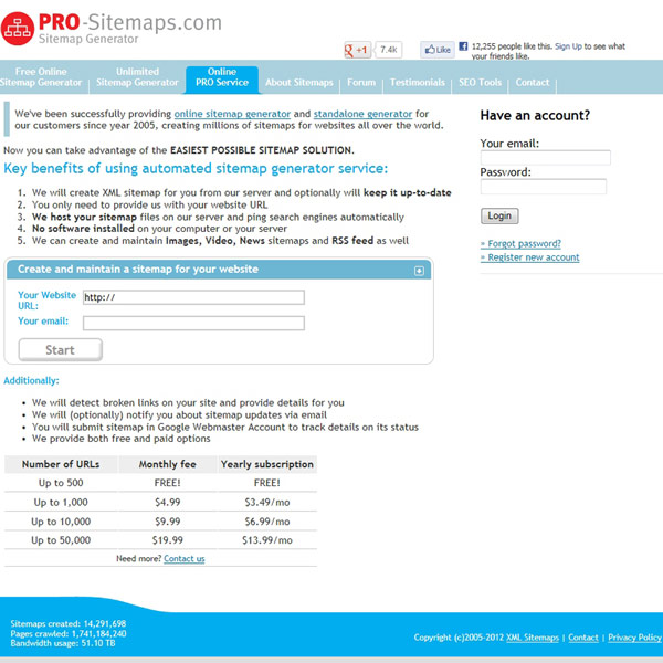 Unlimited Sitemap Generator Pro Service