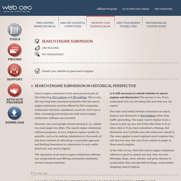 Web CEO Search Engine Submission