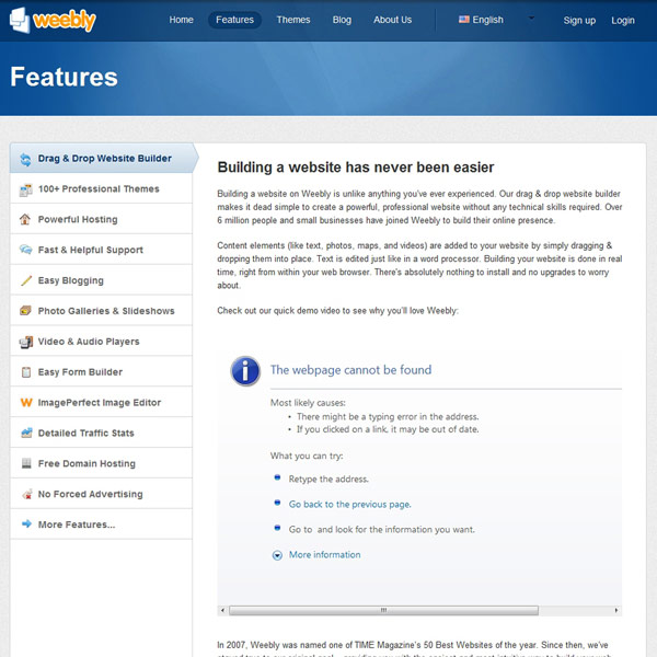 Weebly Features