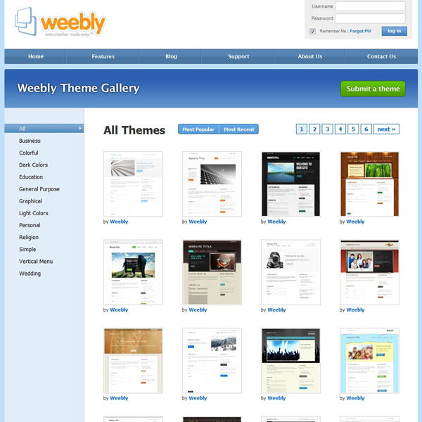 Weebly Themes